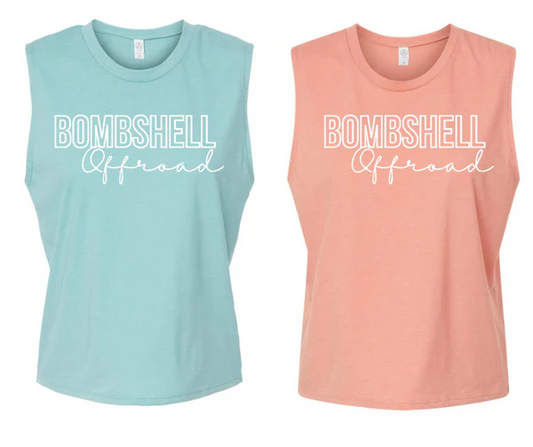 coral crop top muscle tank